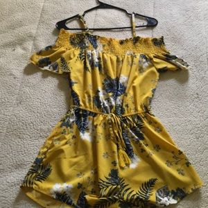 Floral yellow romper